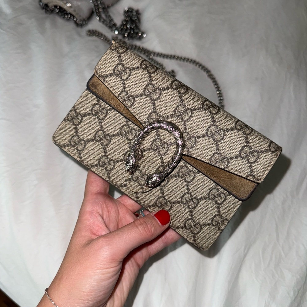 Gucci Beige and Brown Monogram Crossbody Bag